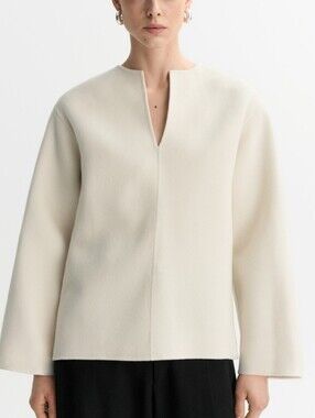 Prologue Office Cocktail Cream Long Sleeve Stetchy Top
